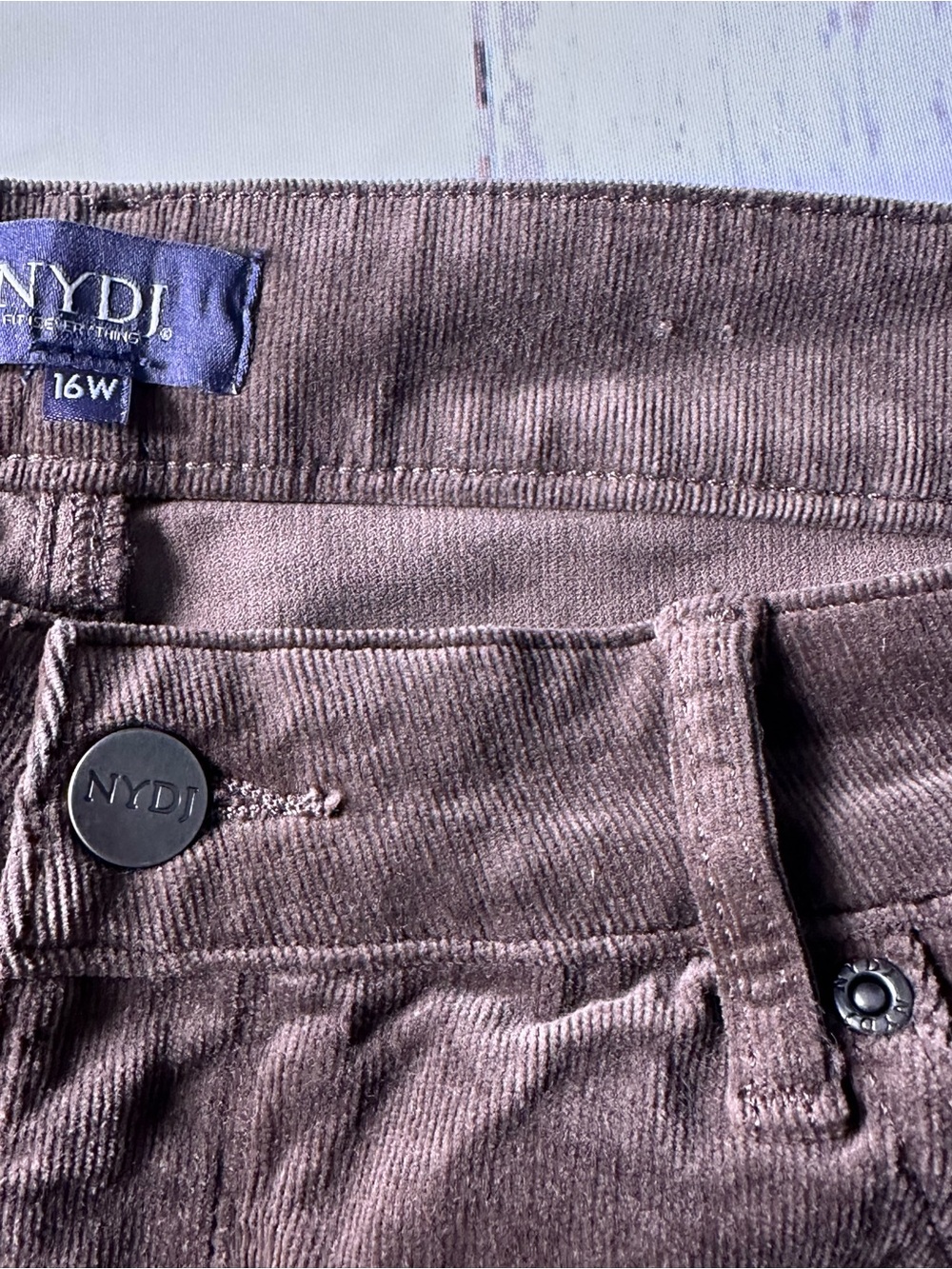 NYDJ Brown Corduroy Straight-Leg Women’s Pants - Picture 14 of 14